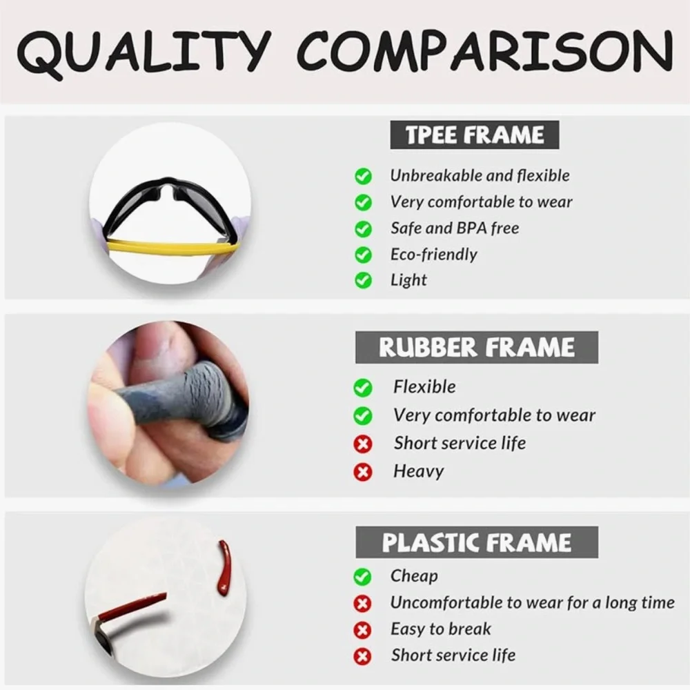 DUCO TPEE POLARIZED SUNGLASSES FOR KIDS RUBBER FLEXIBLE FRAME UV PROTECTION